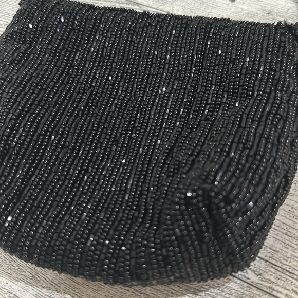 La Regale black sparkling party evening Beaded Mini Purse - Picture 3 of 5